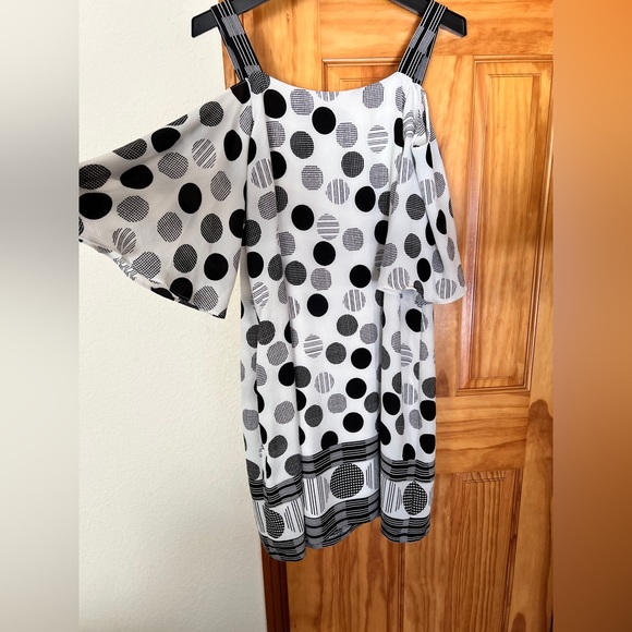 Signature By Robbie Bee White Polka Dot Dress Size 8 - Picture 4 of 7